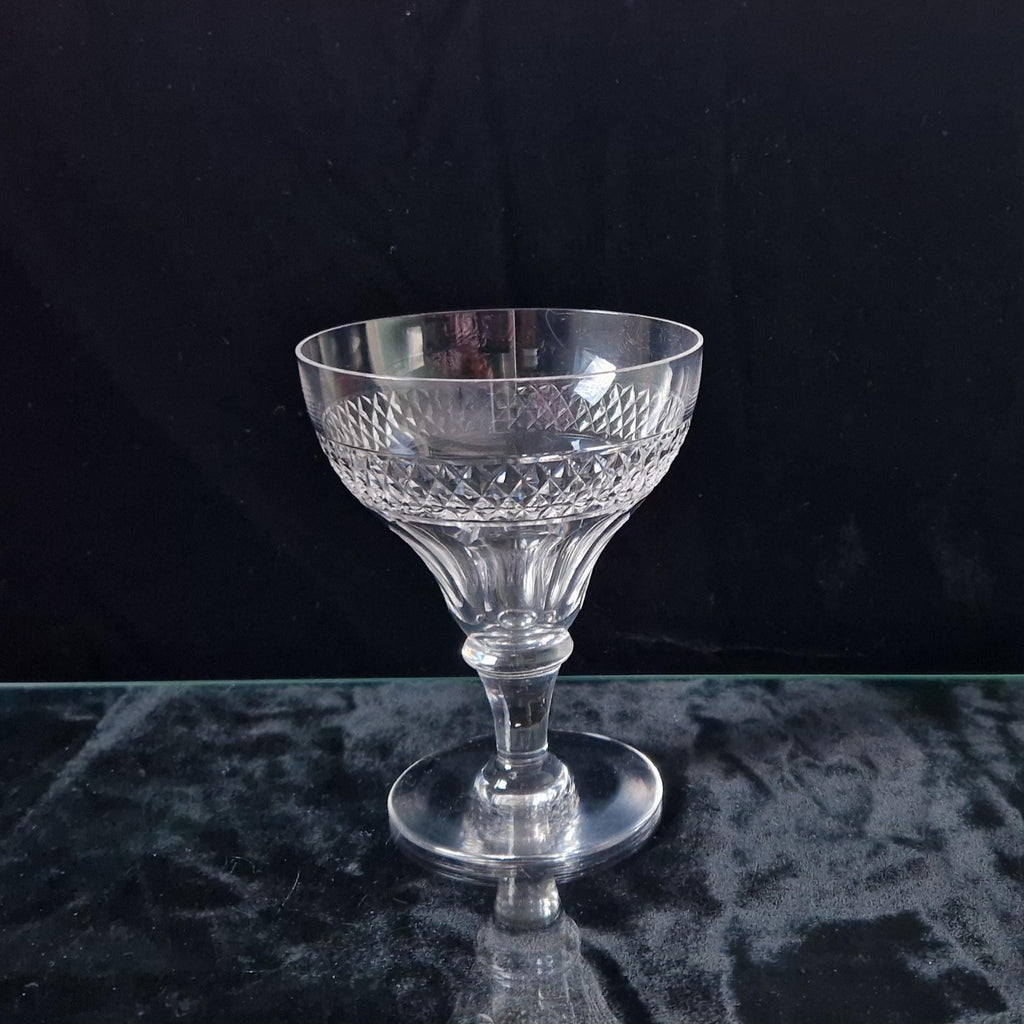 Antique Victorian Pan Top Bowl Diamond Cut Crystal Rummer Glass