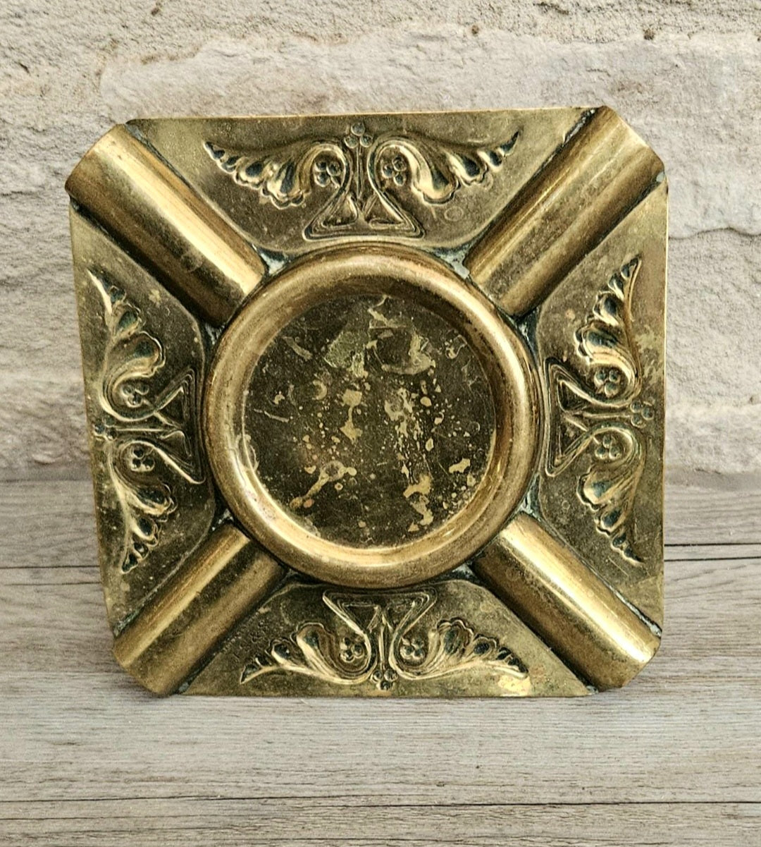 Antique Art Nouveau Brass Ashtray Joseph Sankey Made in England
