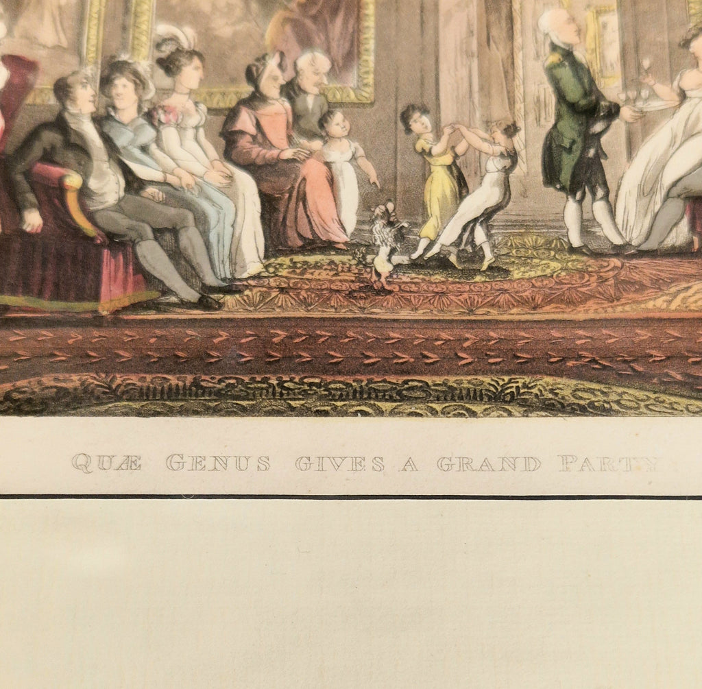 Thomas Rowlandson Lithograph Print 'Quae Genus, Gives A Grand Party' Framed Wall Art