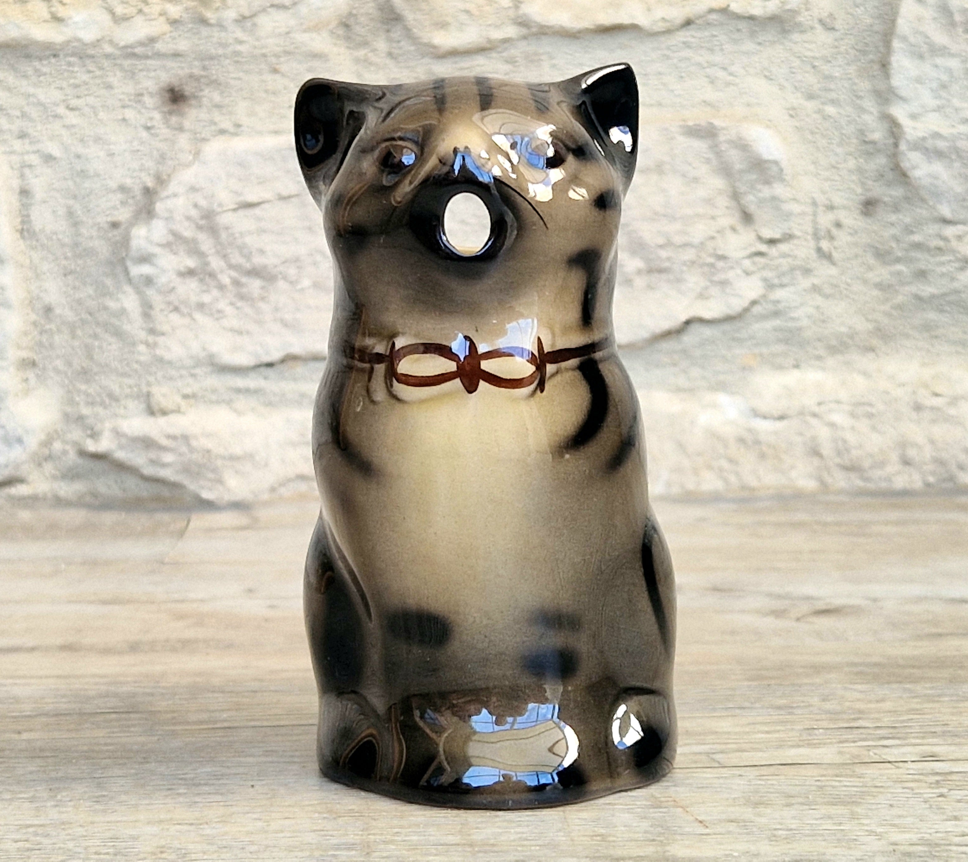 Vintage 1970's Tony Wood Studio Ceramic Bengal Cat Creamer Jug
