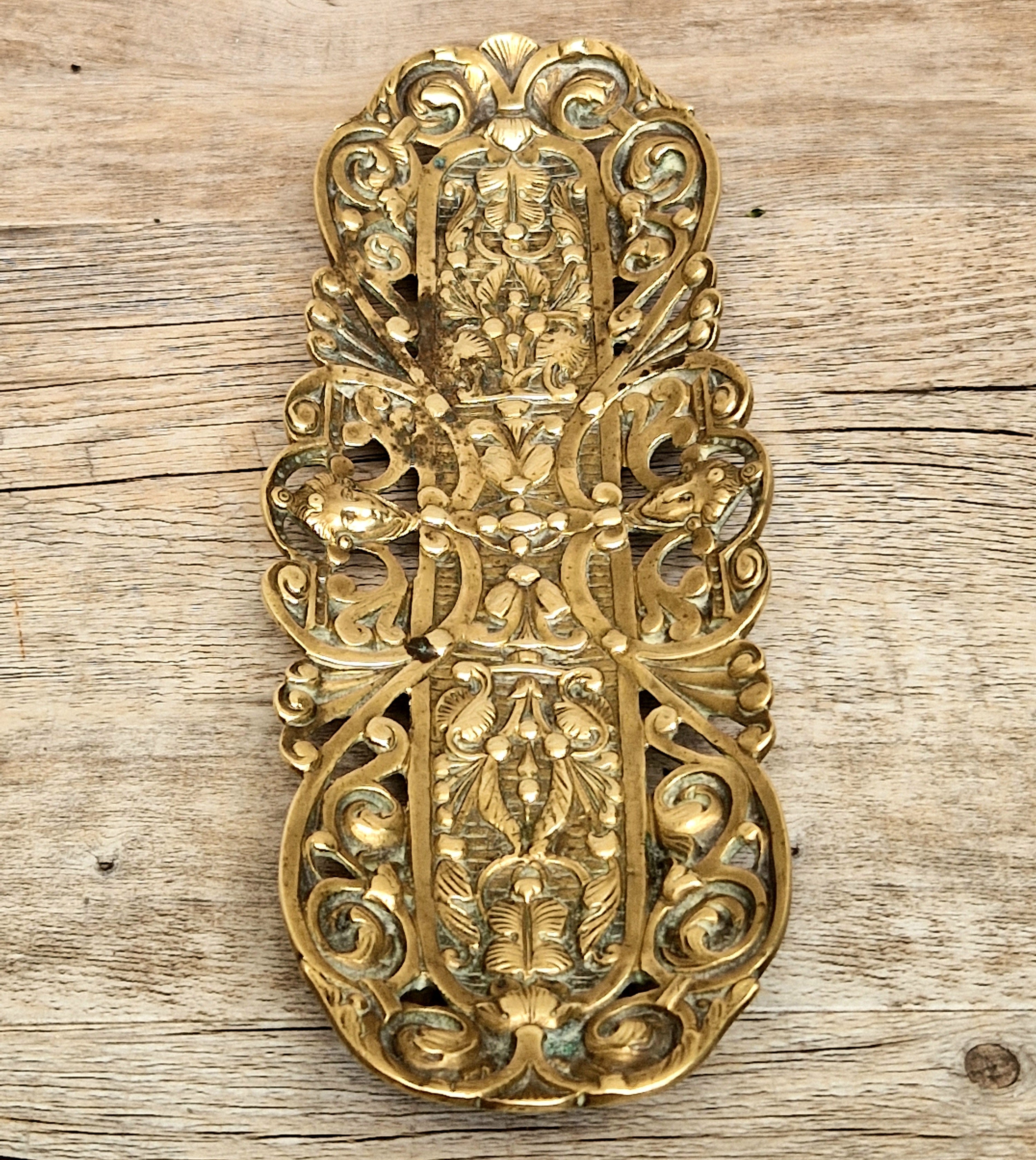 Antique Renaissance Revival Cast Brass Pen Tray