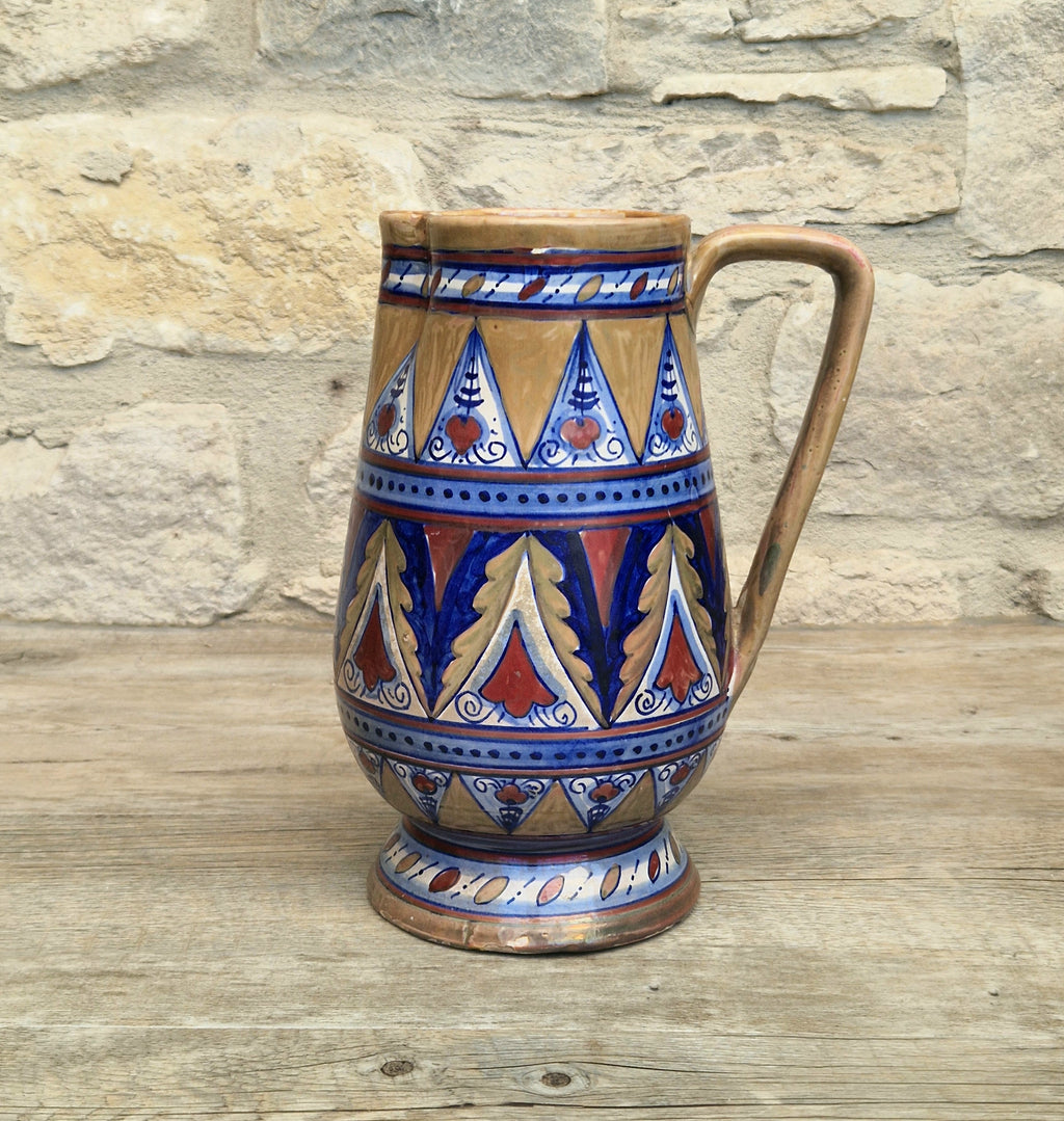 Art Deco Alberto Rubboli Italian Majolica Pitcher Jug Gualdo Tadino Italy Antique 1920