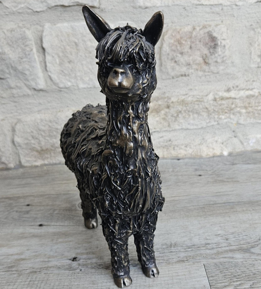 Alpaca Sculpture Ornament Figure Veronica Ballan Cold Cast Resin 10" Frith England