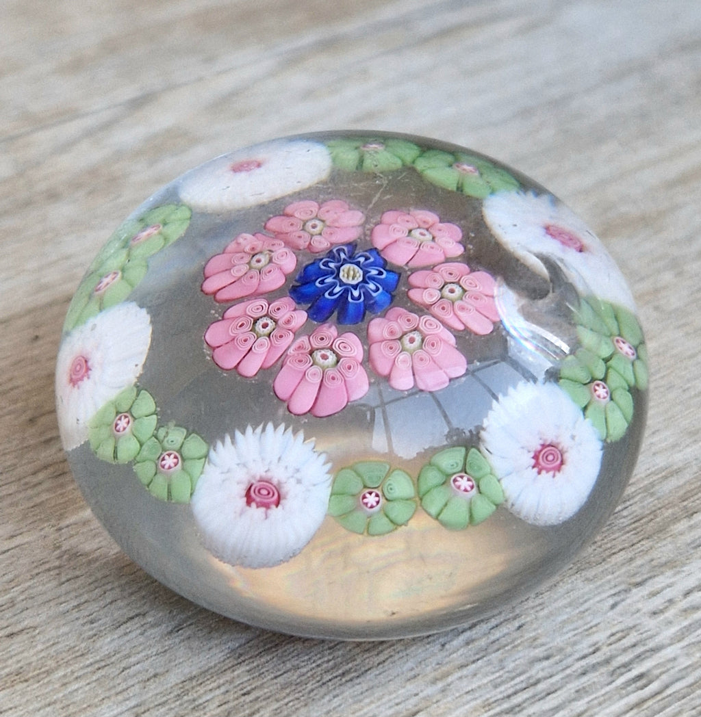 Antique Clichy Miniature Spaced Millefiori Glass Paperweight – c.1850 – 4.6cm Bruised