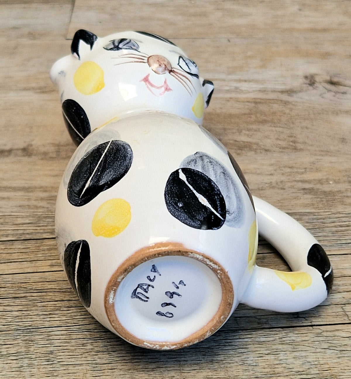 Vintage Italian Ceramic Handpainted Cat Jug 15.5cm