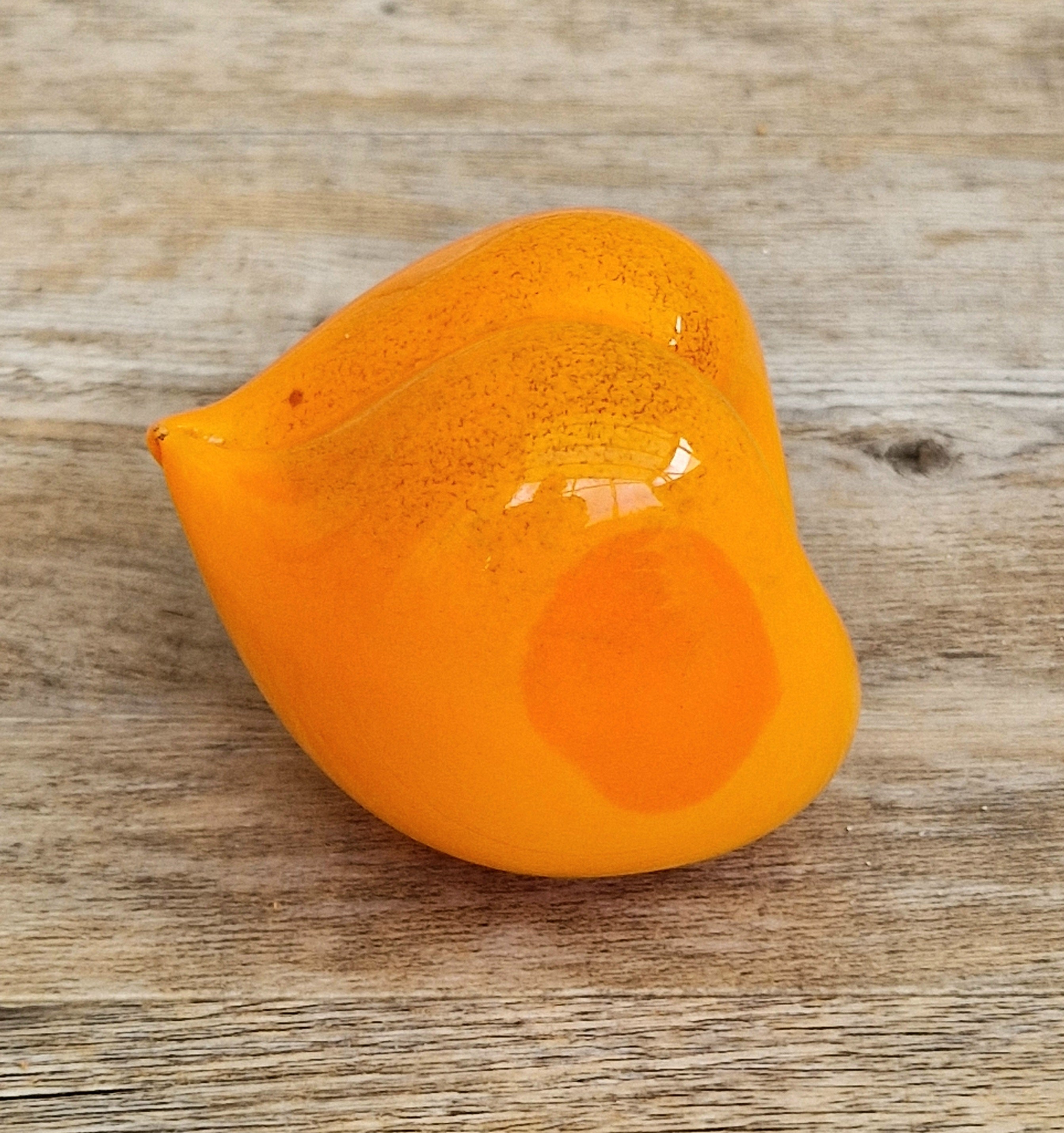 Oiva Toikka Iittala Nuutajärvi Glass Peach Paperweight Frutta Orange Fruit Figurine Finland 2000