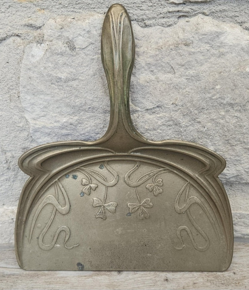 Art Nouveau Solid Brass Silent Butler Crumb Tray 1920s Decor