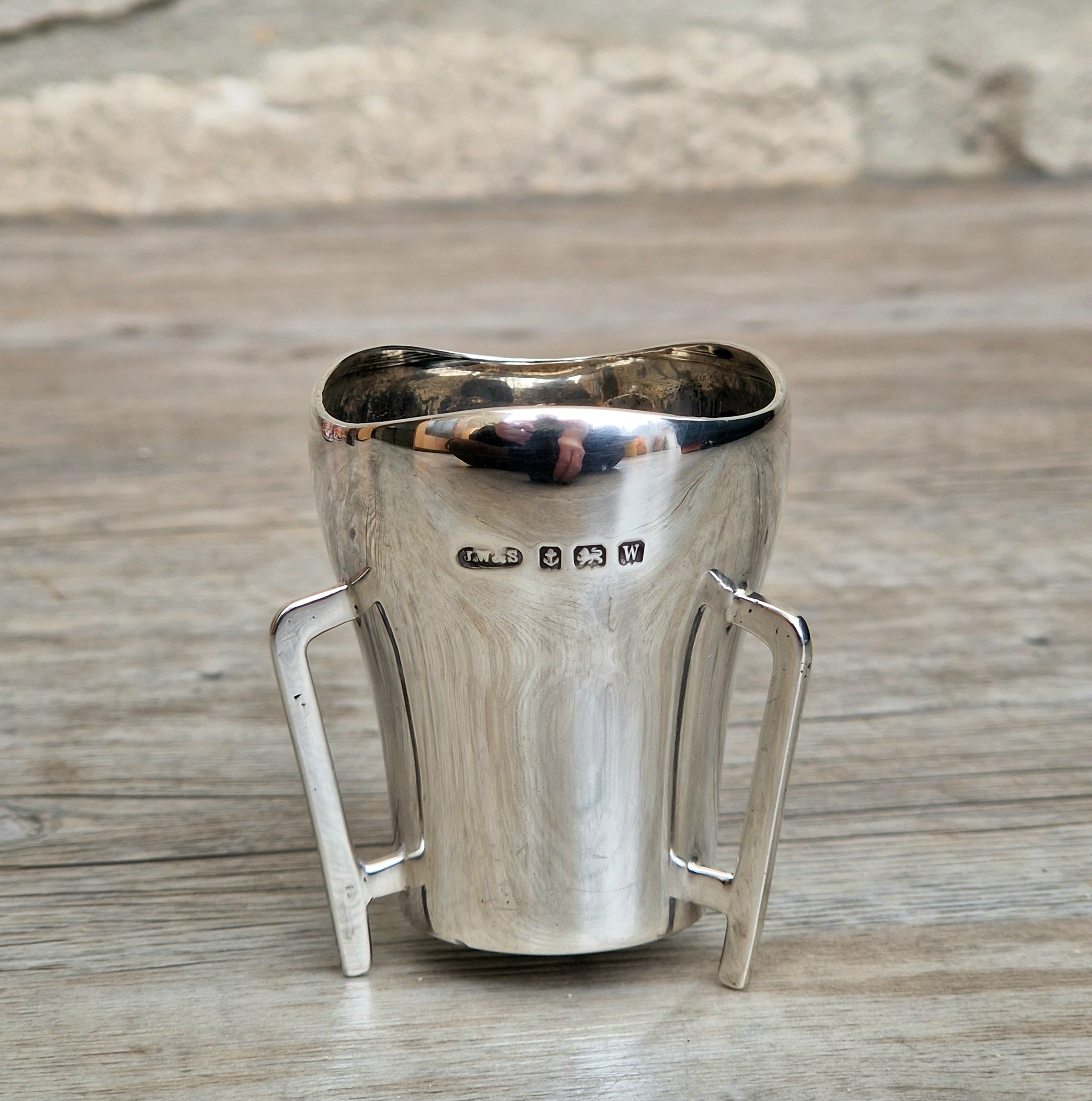 Celtic Revival Sterling Silver Mether Cup Tot Measure Birmingham 1921 James Woods & Sons Rare