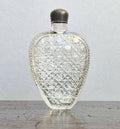Antique Victorian Pressed Glass Heart Perfume Bottle Pocket Scent Flask Original Cap