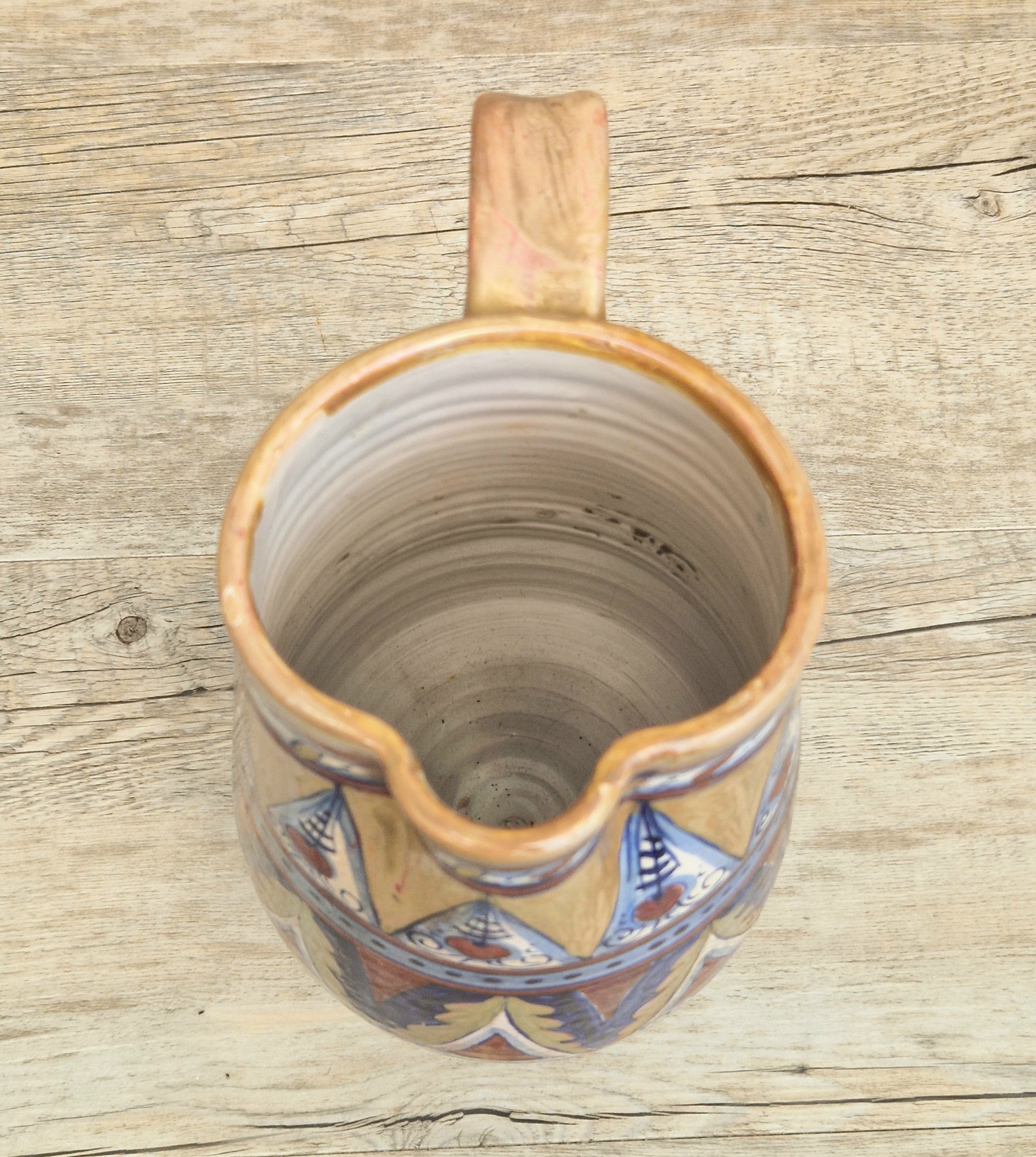 Art Deco Alberto Rubboli Italian Majolica Pitcher Jug Gualdo Tadino Italy Antique 1920