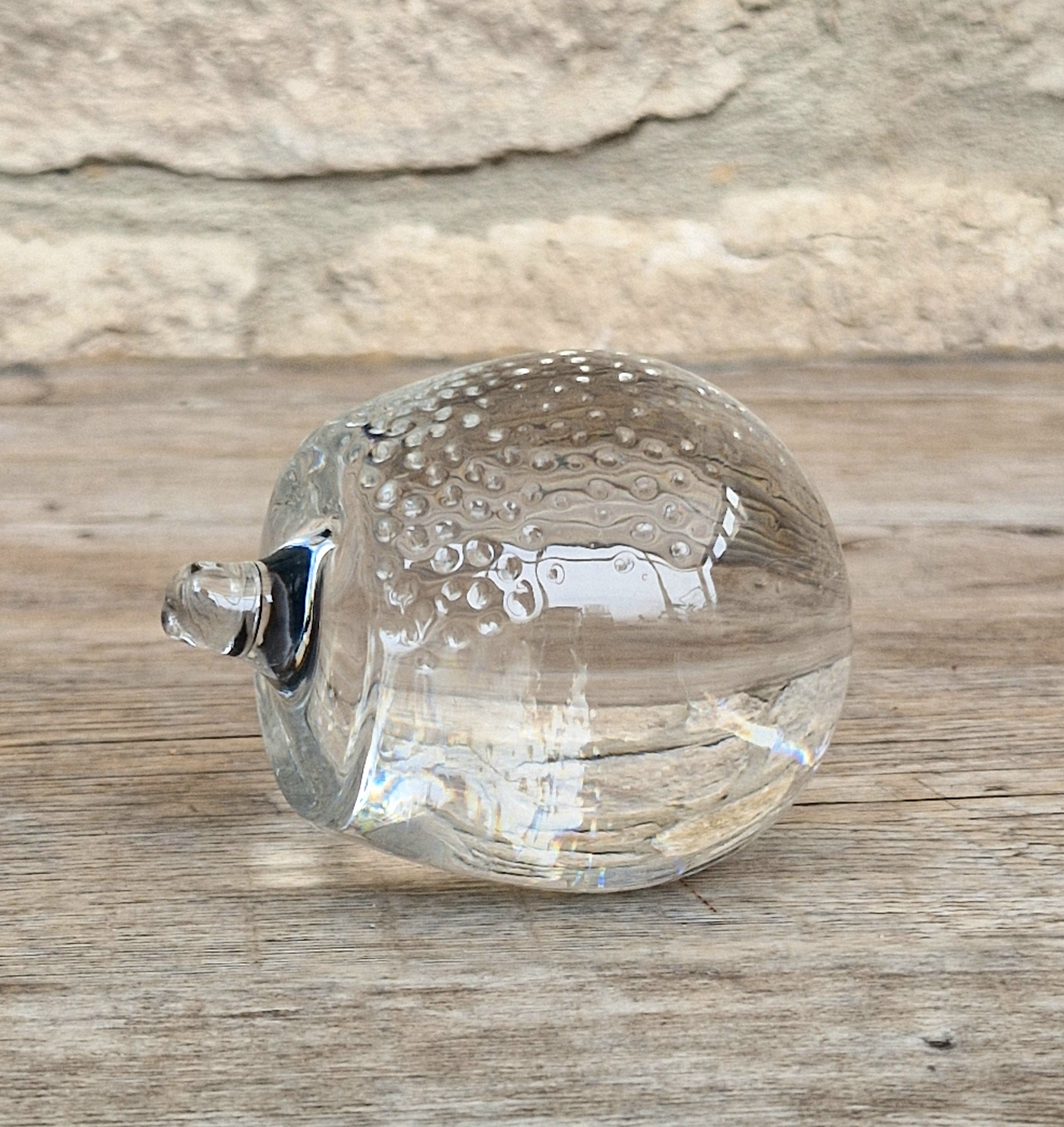 Holmegaard Art Glass Hedgehog Figurine Ornament Rare Mid Century Vintage Denmark