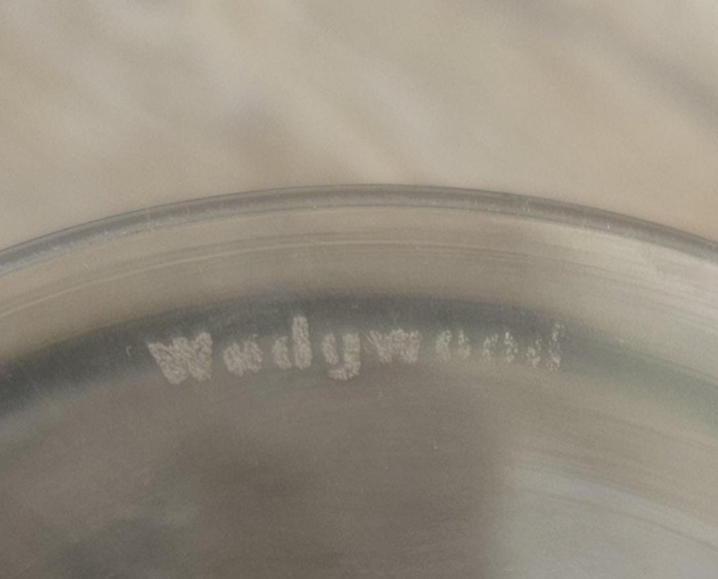 Midcentury Small Glass Compote Tazza By Wedgwood Smoky Glass Made in England Stamped