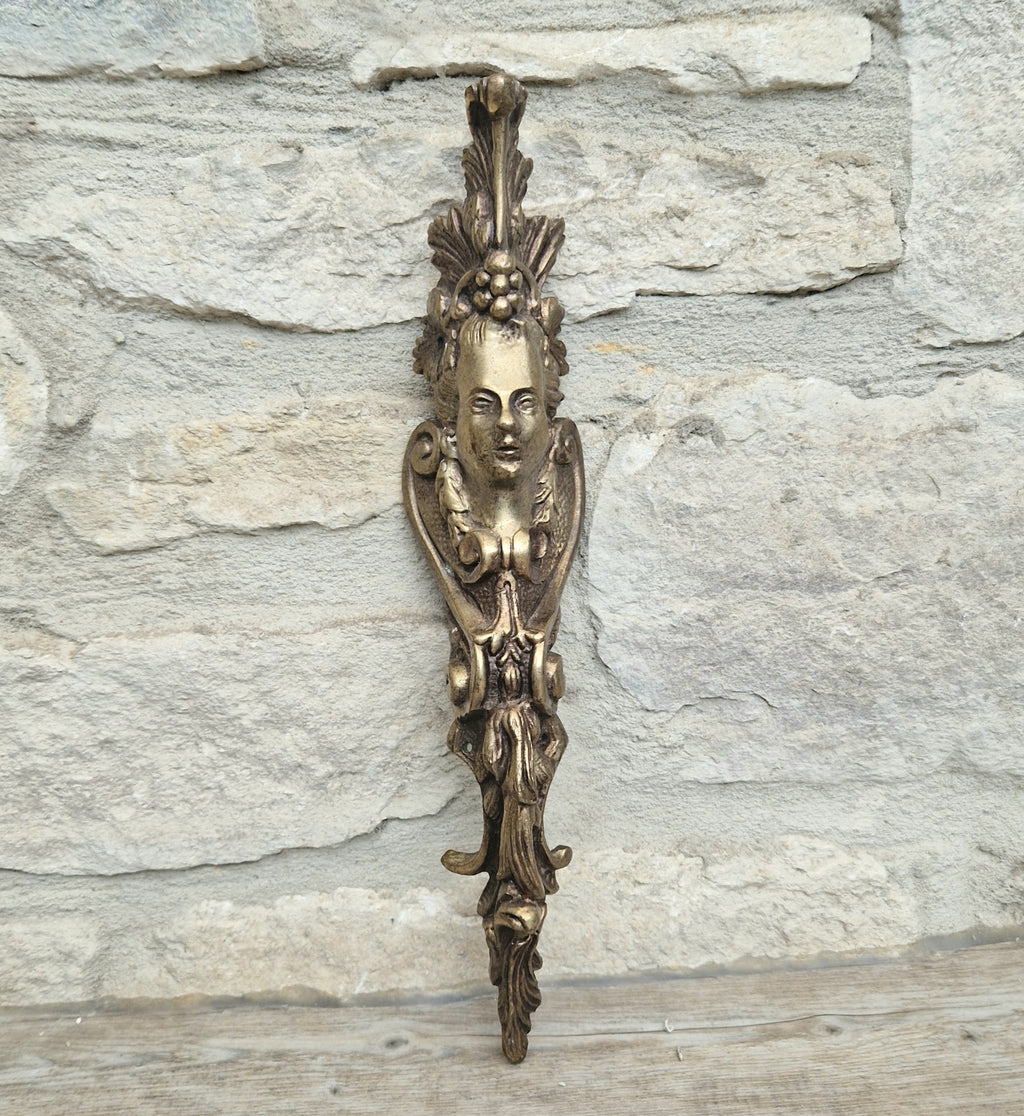 Cast Bronze French Ormalou Decorative Female Figural Antique Furniture Leg Mount Piece Fitting