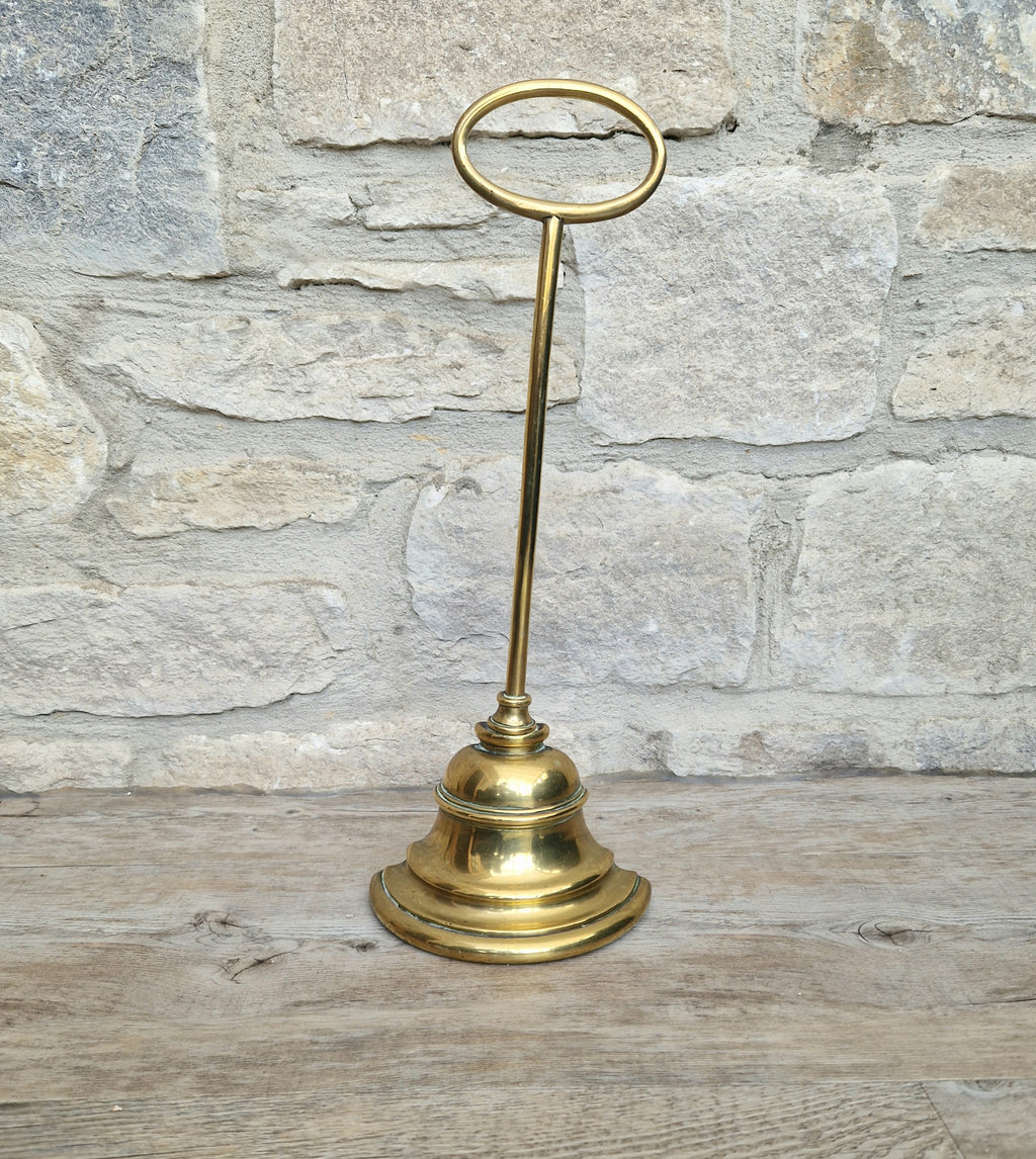 Antique English 19th Century Stepped Half-Bell Cast Brass Door Porter Door Stop