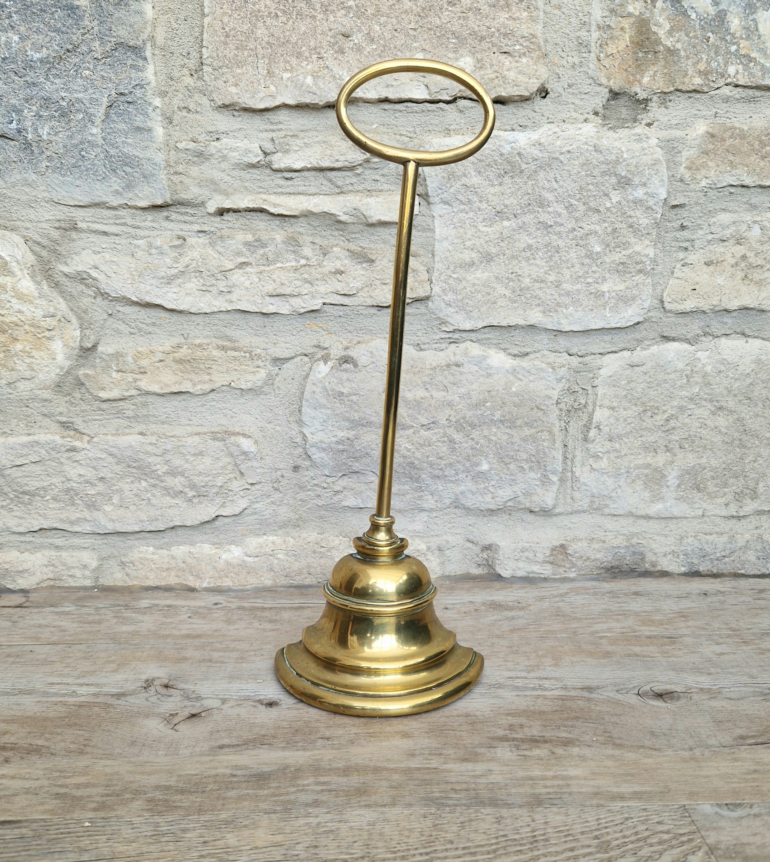 Antique English 19th Century Stepped Half-Bell Cast Brass Door Porter Door Stop