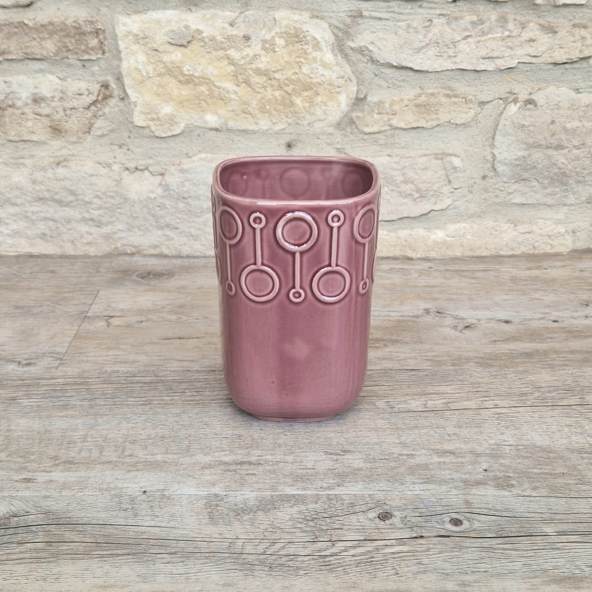 Vintage Pink Flower Vase IKEA Scandinavian Design, 7" Tall