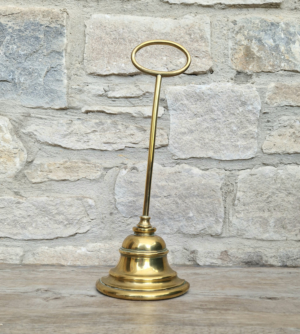 Antique English 19th Century Stepped Half-Bell Cast Brass Door Porter Door Stop