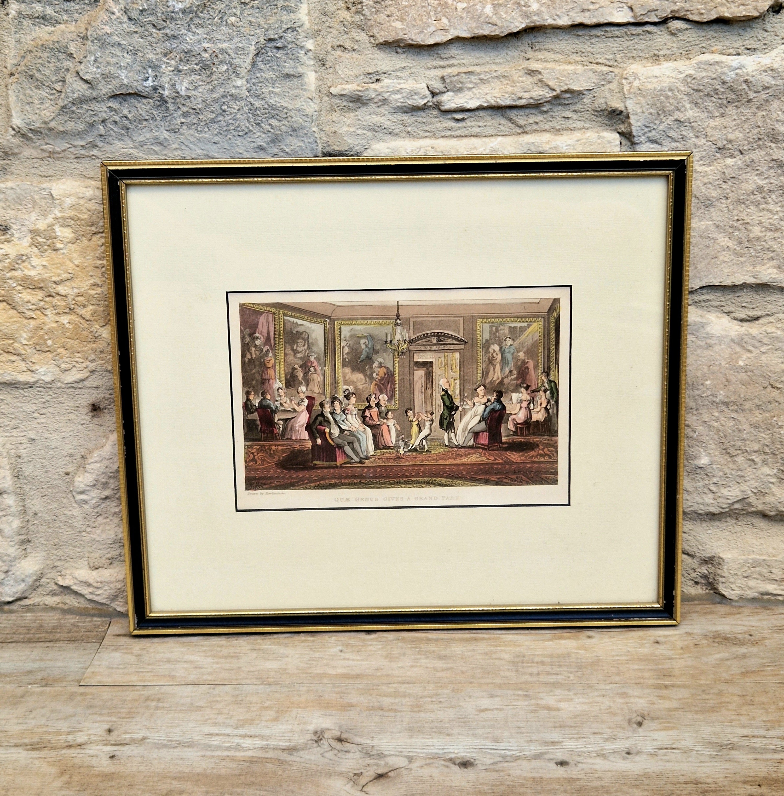 Thomas Rowlandson Lithograph Print 'Quae Genus, Gives A Grand Party' Framed Wall Art