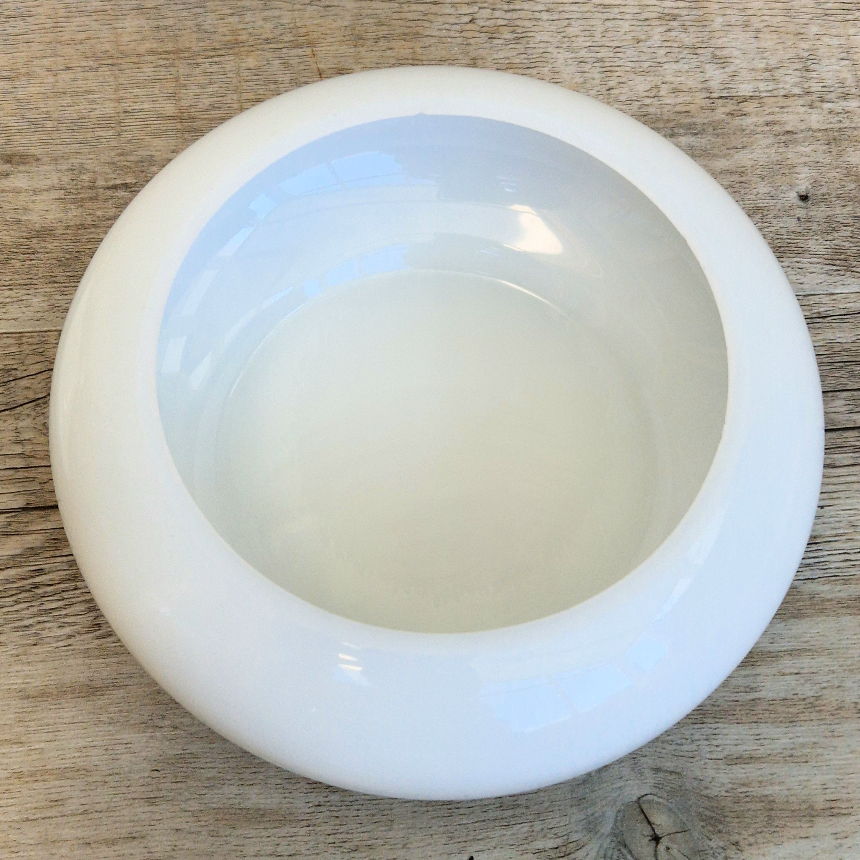Large French Art Deco White Opaline Glass Bonbonniere Lidded Candy Dish Jar 1930s
