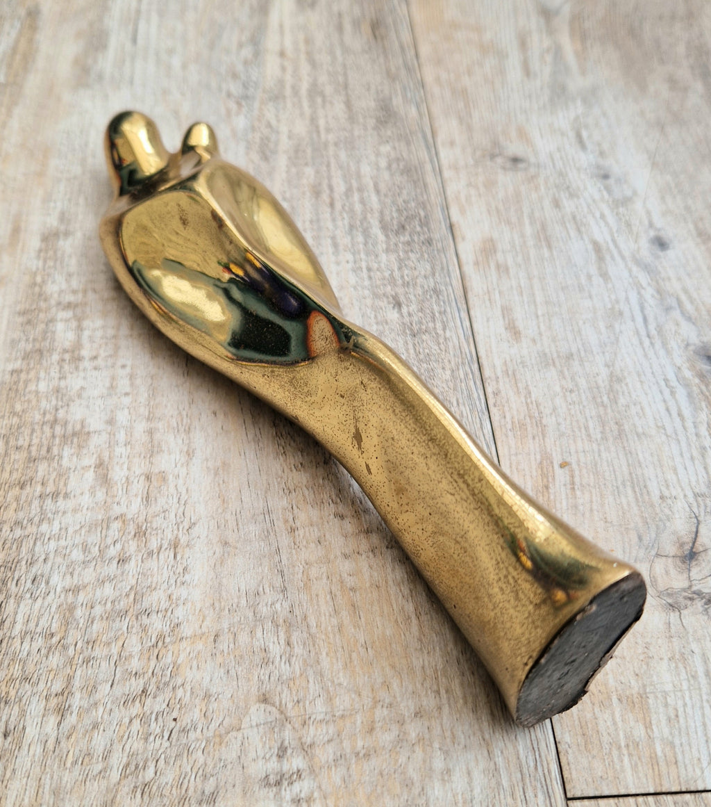 Solid Bronze 'Mother & Child' Figure Biomorphic Abstract 1970s Organic Sculpture Vintage 1.2kg