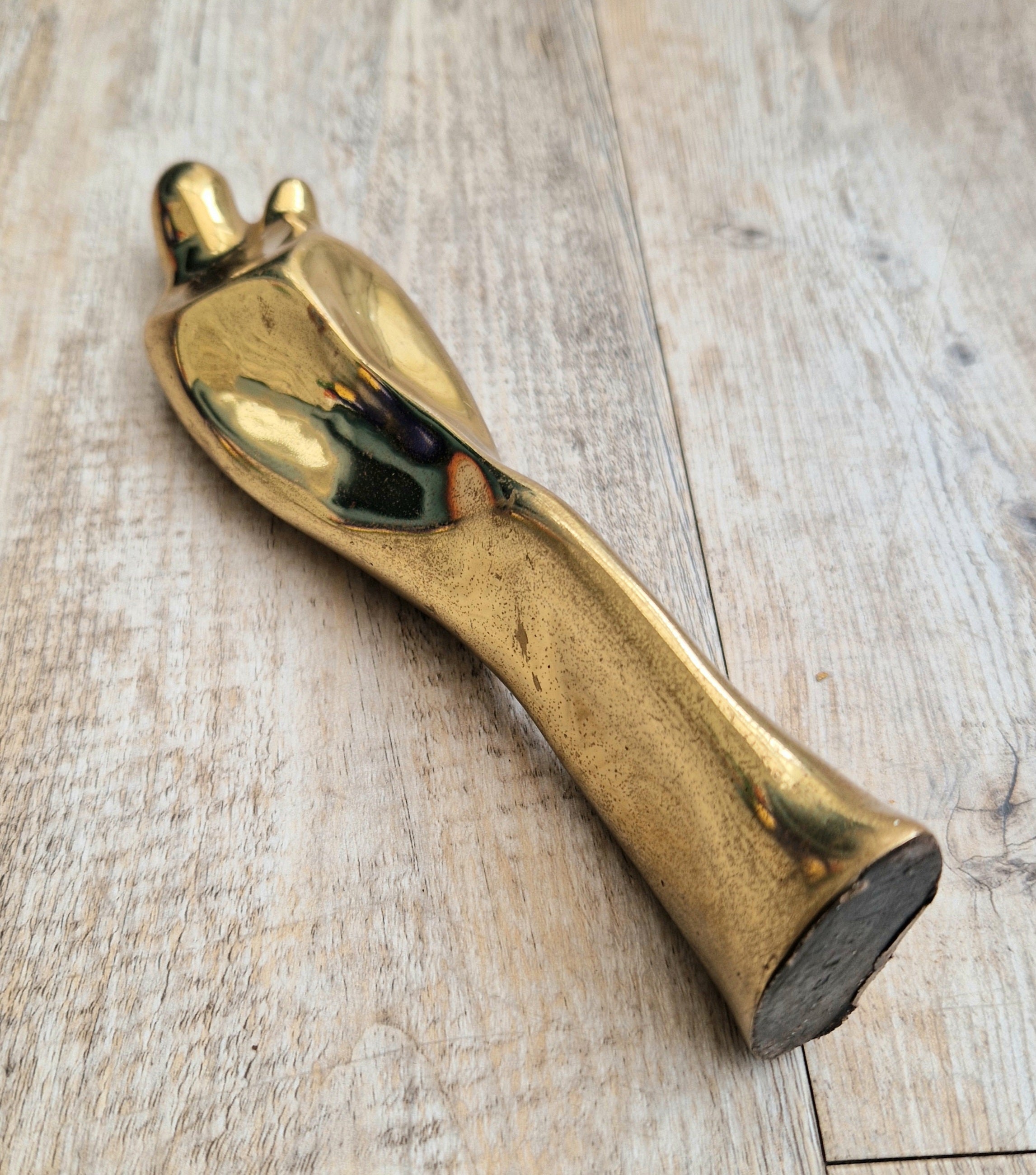 Solid Bronze 'Mother & Child' Figure Biomorphic Abstract 1970s Organic Sculpture Vintage 1.2kg