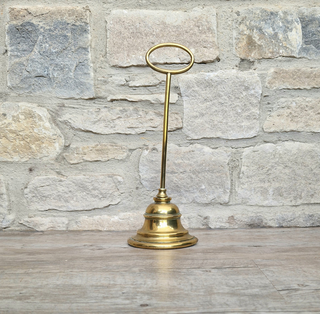 Antique English 19th Century Stepped Half-Bell Cast Brass Door Porter Door Stop