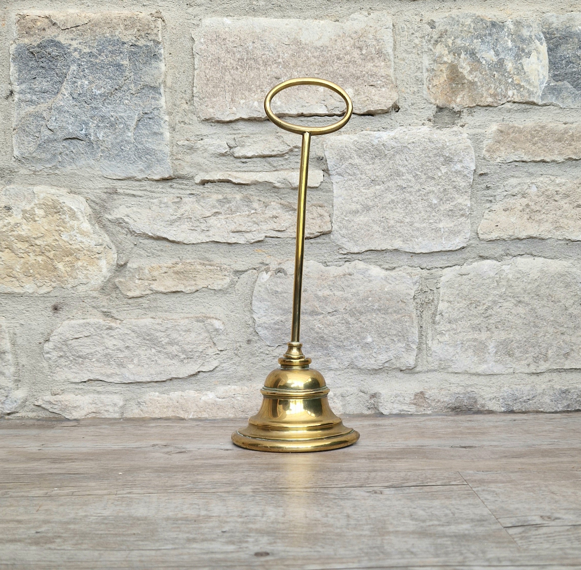 Antique English 19th Century Stepped Half-Bell Cast Brass Door Porter Door Stop