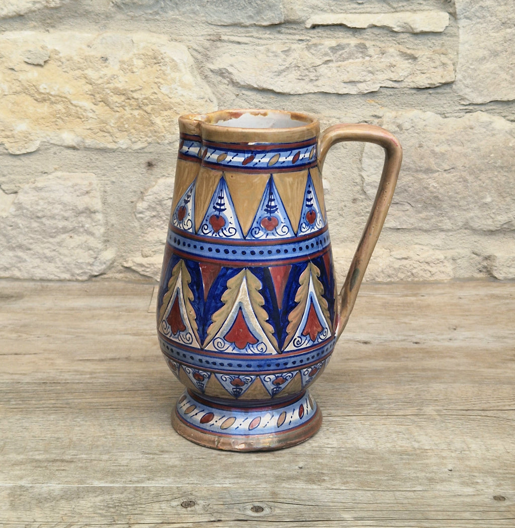 Art Deco Alberto Rubboli Italian Majolica Pitcher Jug Gualdo Tadino Italy Antique 1920