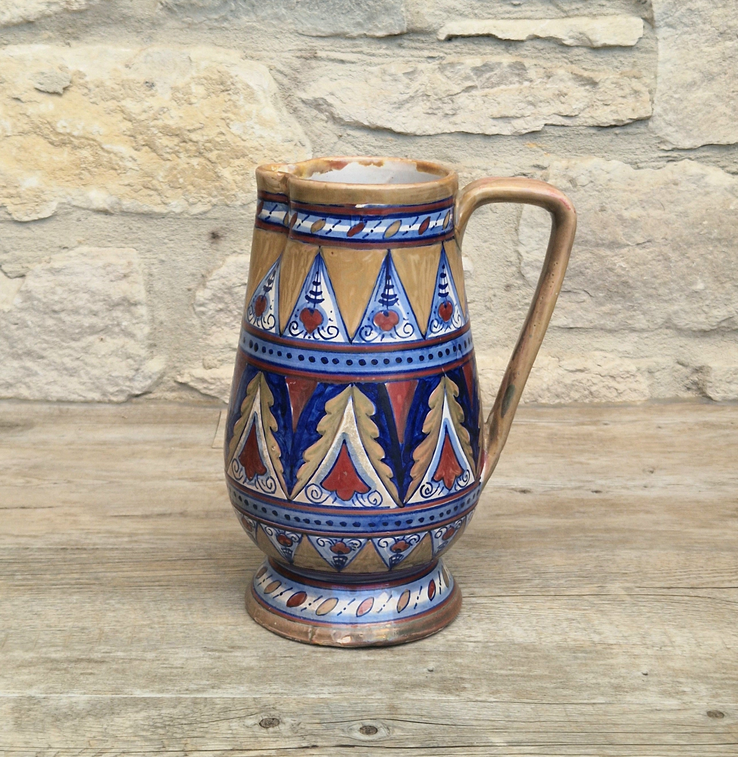 Art Deco Alberto Rubboli Italian Majolica Pitcher Jug Gualdo Tadino Italy Antique 1920
