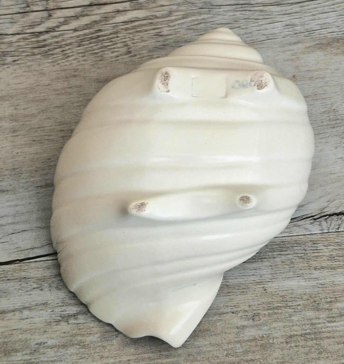 Vintage Mid Century Poole Pottery Twintone C95 Red Indian Magnolia Conch Shell Vase Decorative Dish