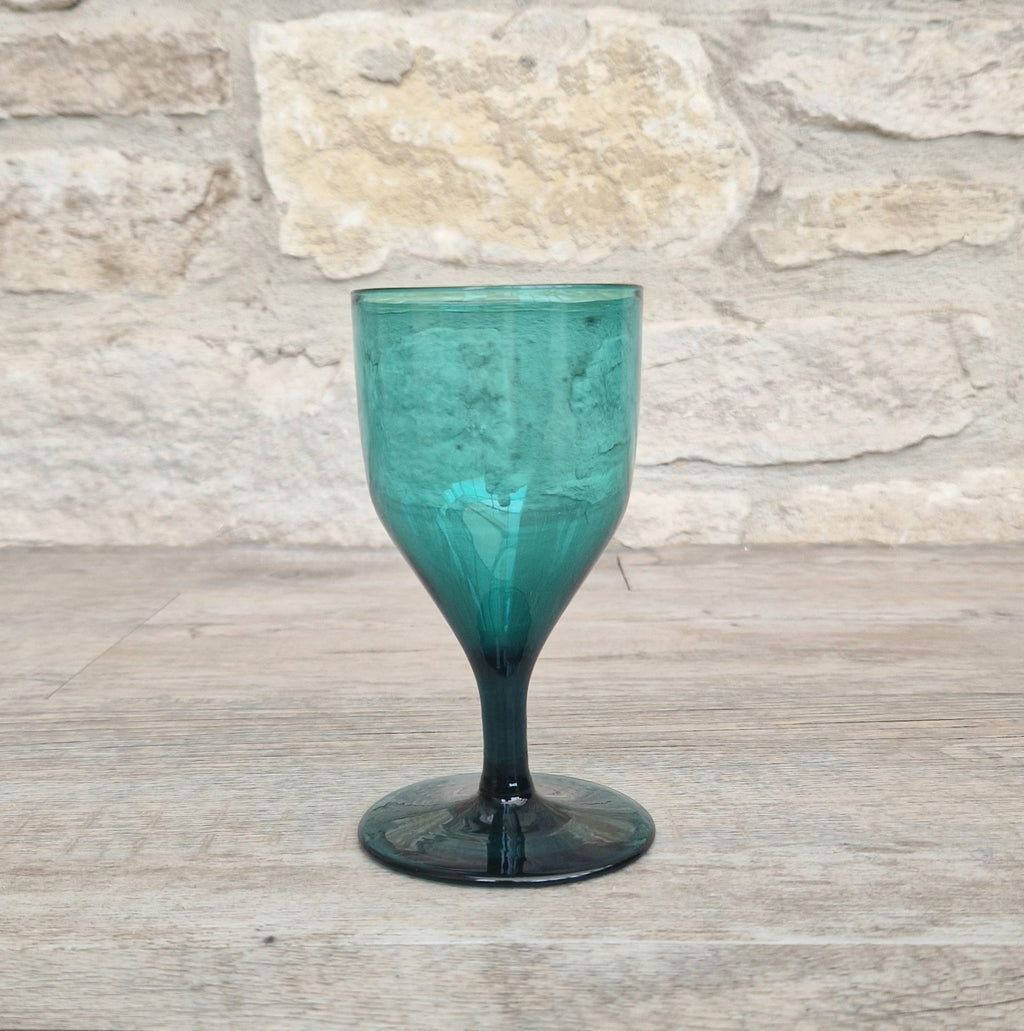 Fine Antique Georgian Tulip Bowl Green Wine Glass Snap Pontil c.1830