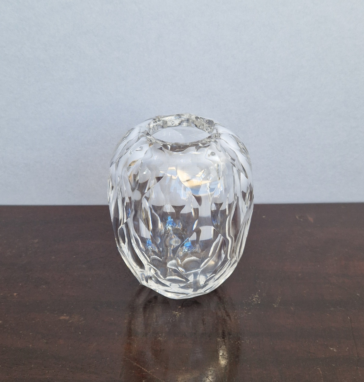 Antique 1930s Orrefors Sweden Sven Palmqvist Optic Cut Crystal Vase 1730/7 Art Deco