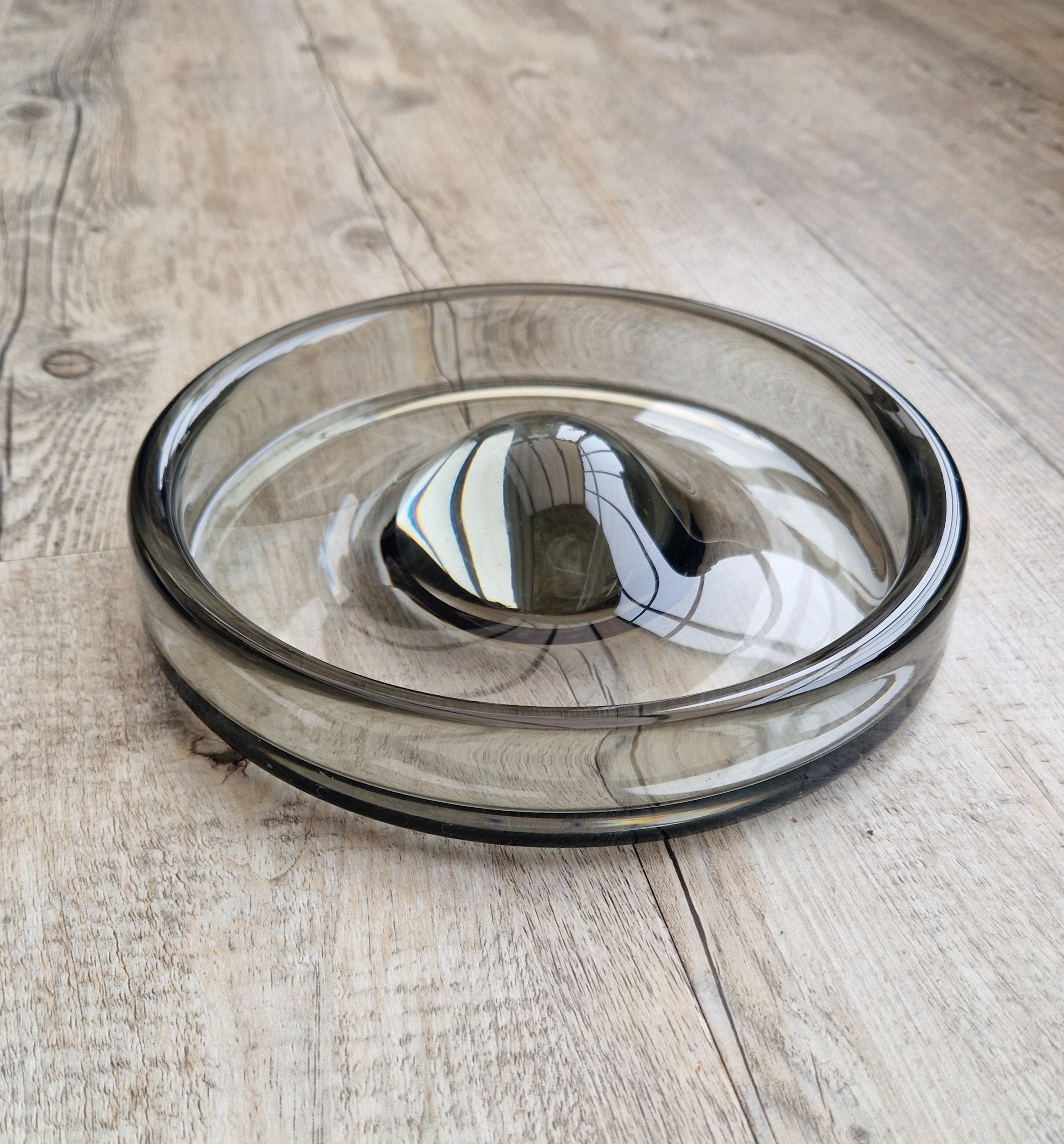 Holmegaard Denmark Art Glass Bowl: Per Lütken 'Fried Egg' Centerpiece