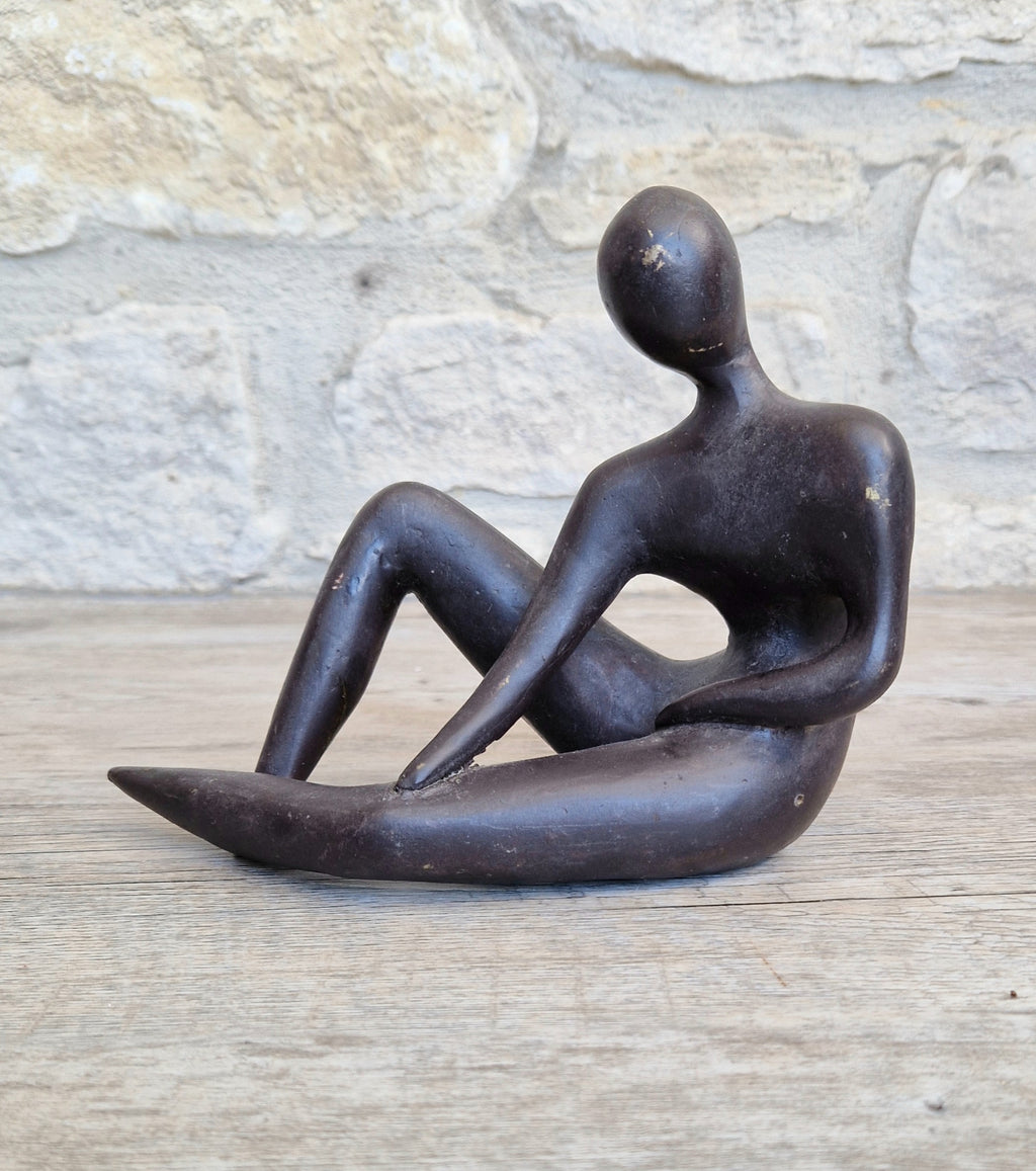 Bronze Stylised Abstract Figural Modern Art Sculpture Vintage