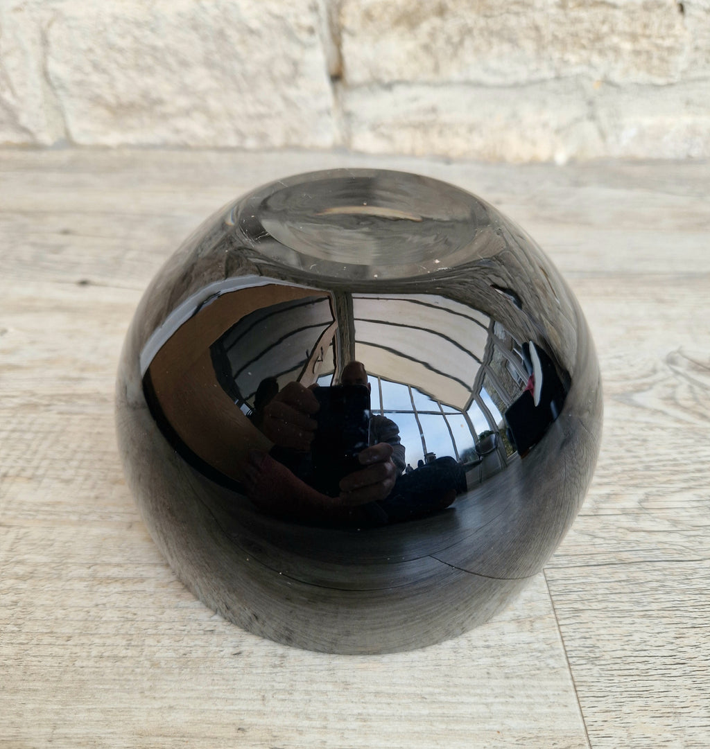 Large 1960's Vintage Antonio da Ros Murano Glass Cigar Ashtray Cenedese Black Sommerso