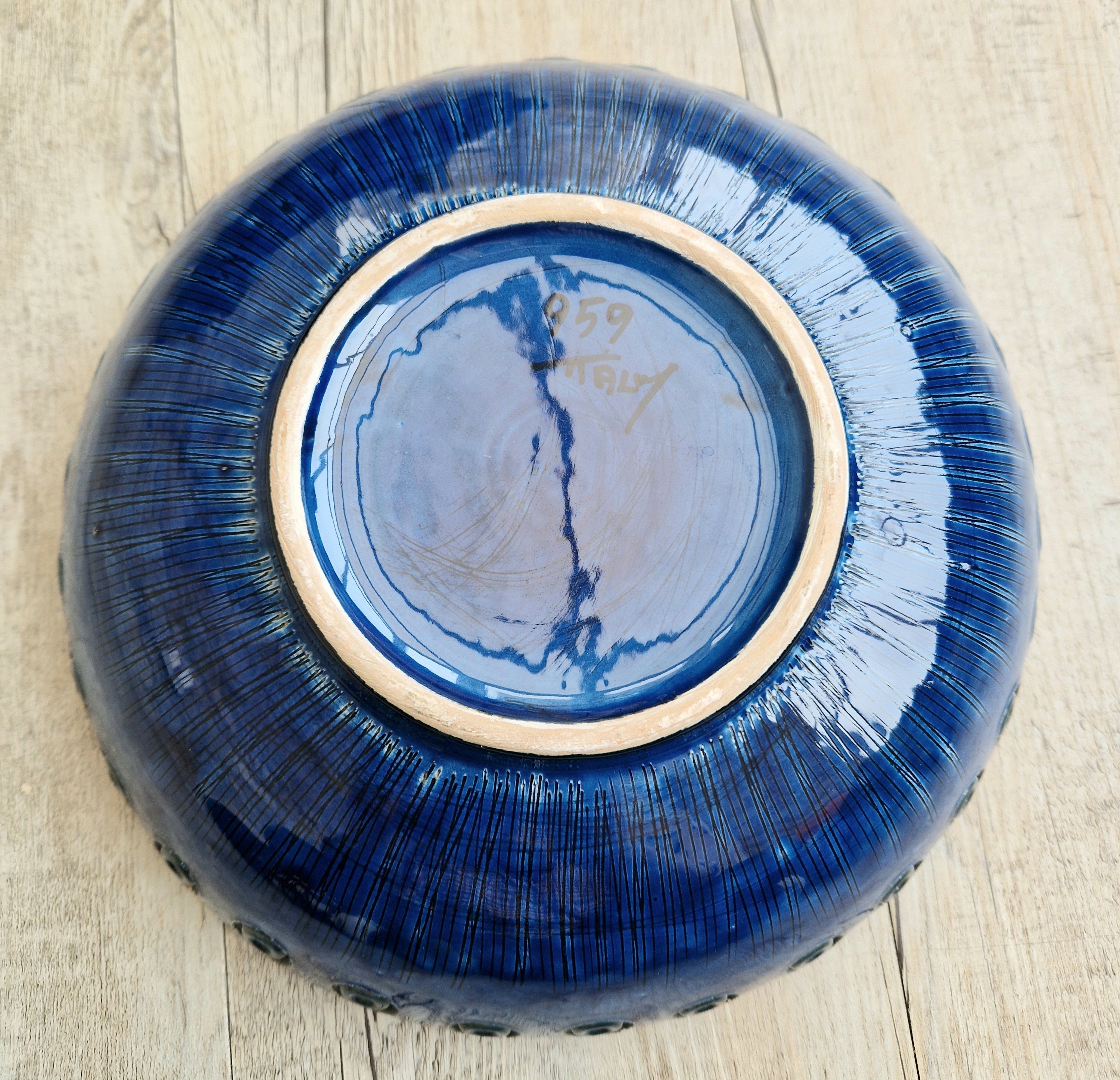 Bitossi for Rosenthal Netter: Mid-Century Blue Ceramic Bowl by Aldo Londi