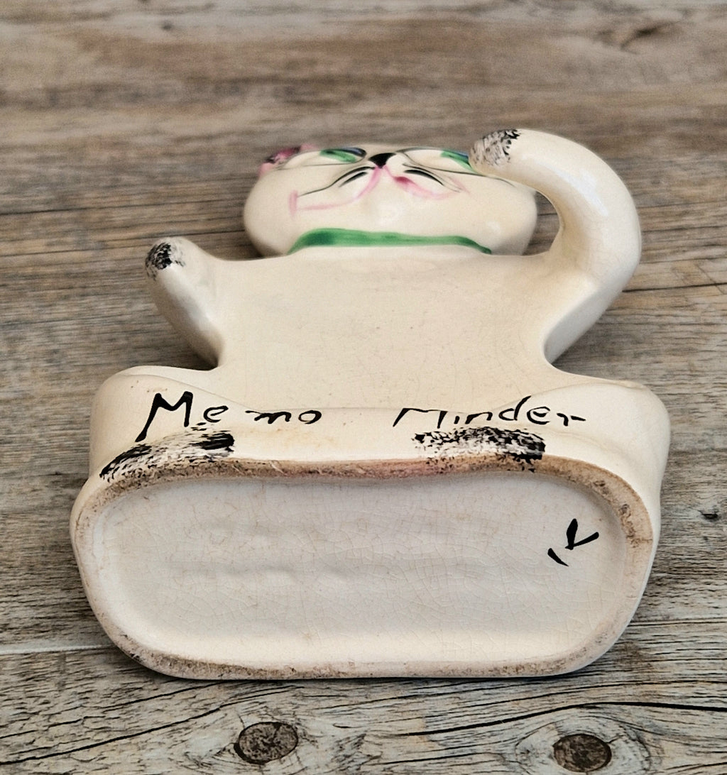 Cat Memo Minder Notepad Holder Midcentury Ceramic Stylised Cat Howard Holt Style