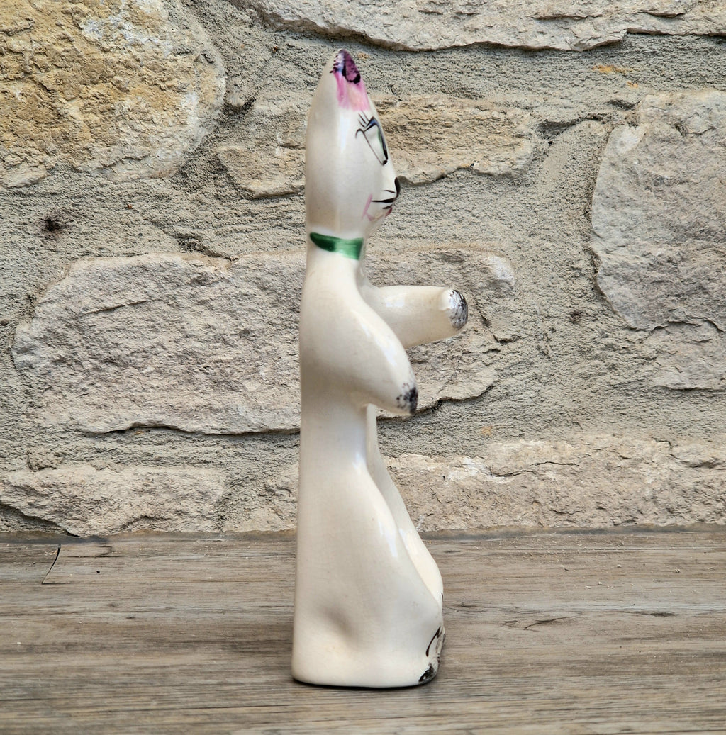 Cat Memo Minder Notepad Holder Midcentury Ceramic Stylised Cat Howard Holt Style