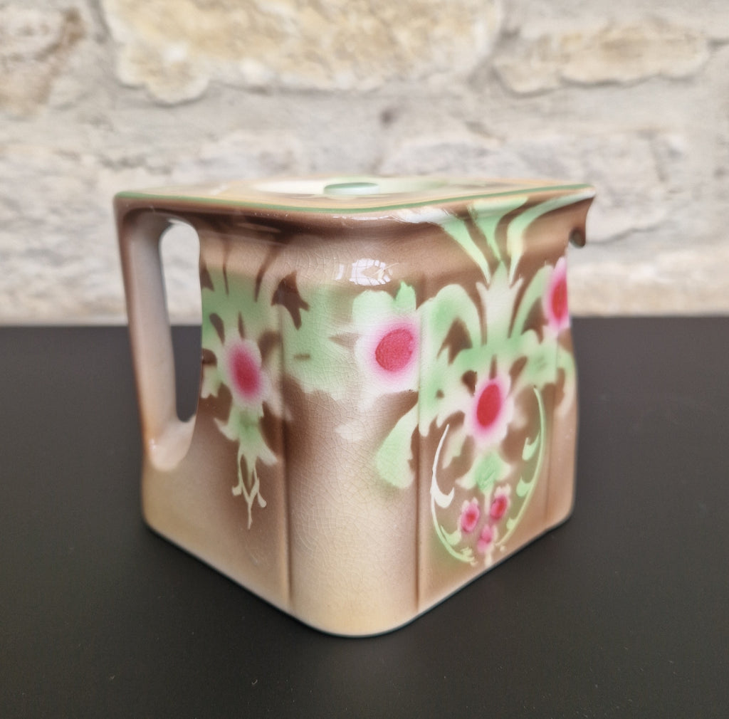 Vintage Art Nouveau Cube Teapot Gibson & Sons Ltd Burslem