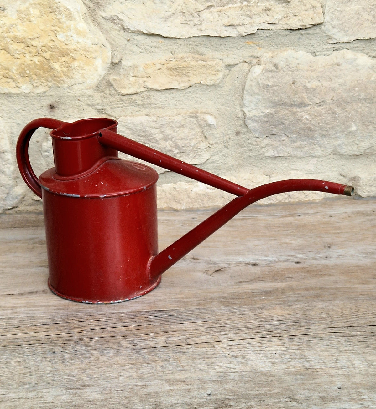 Vintage Haws Fazeley Flow Red Metal Indoor Watering Can Classic British Long Reach Plant Spout