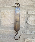 Antique Salter Improved Brass Spring Balance Scale Hanging Pocket Scales 32.5cm Working