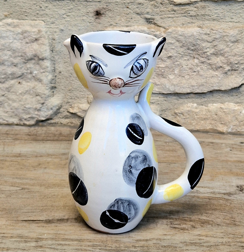 Vintage Italian Ceramic Handpainted Cat Jug 15.5cm