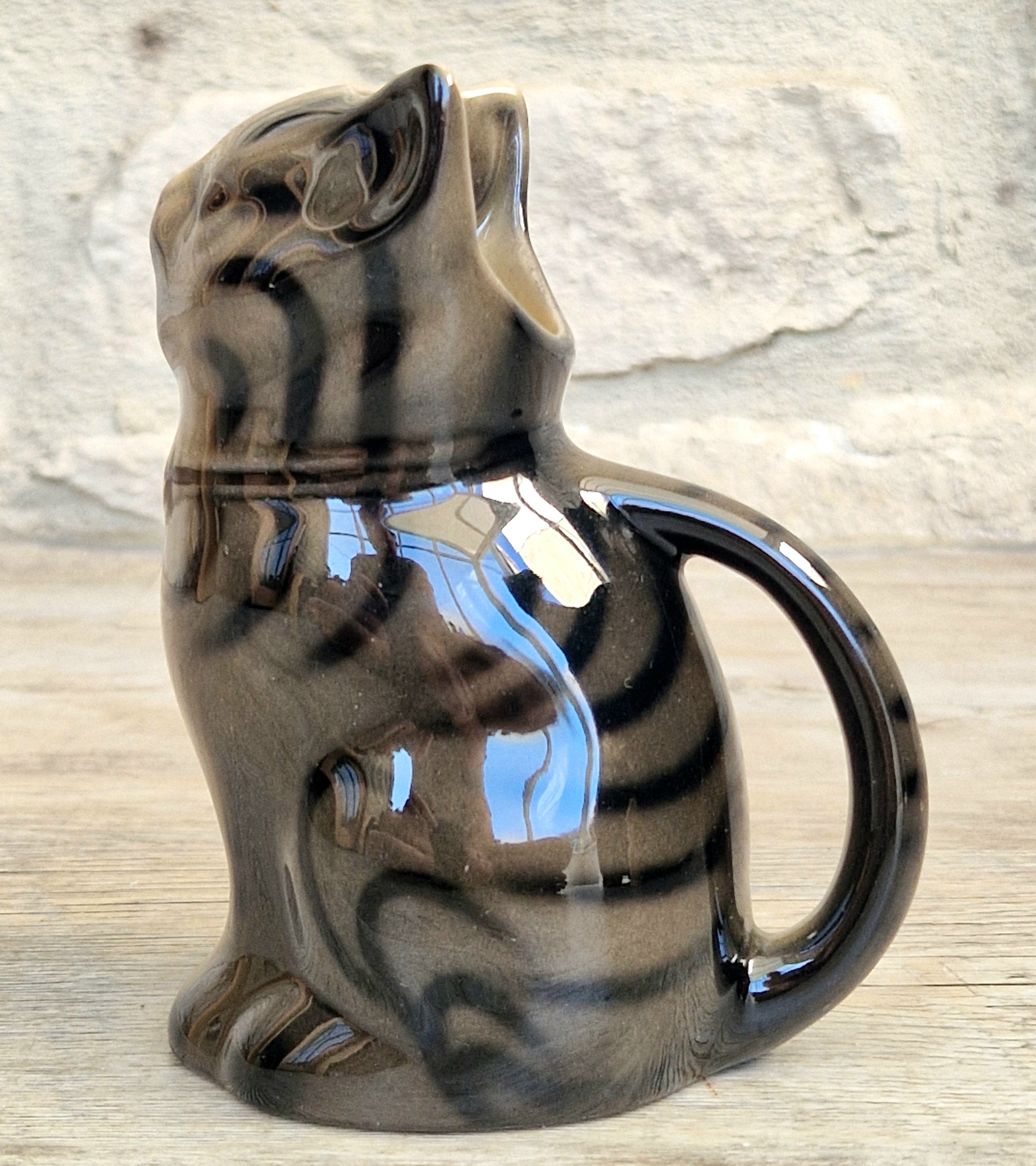Vintage 1970's Tony Wood Studio Ceramic Bengal Cat Creamer Jug