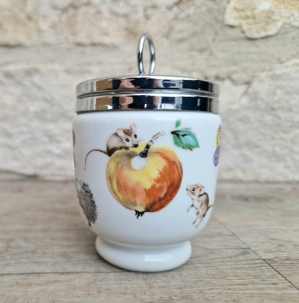 Vintage Royal Worcester Double Egg Coddler A Skipperty Tale Bunny & Bee Made in England