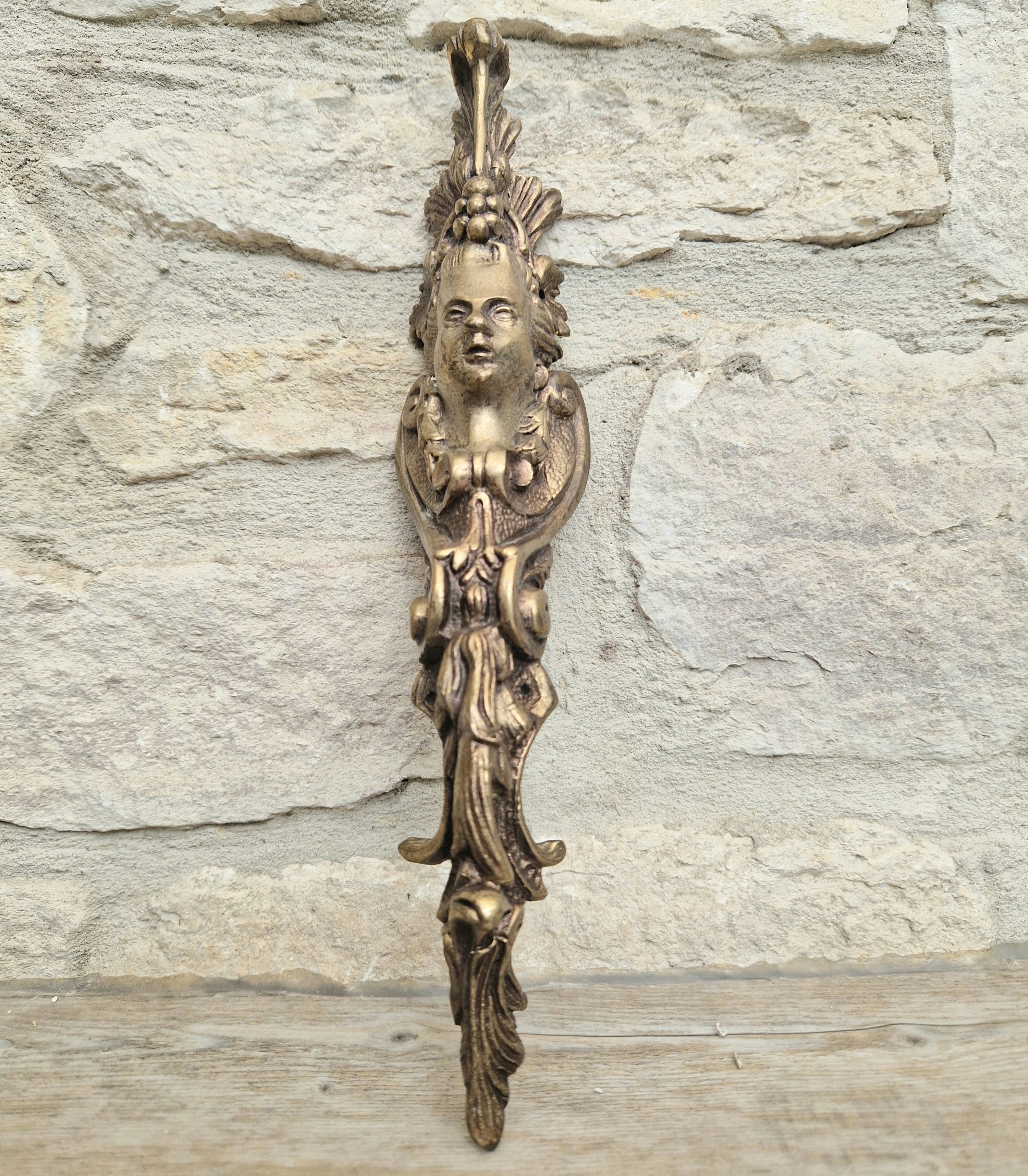 Cast Bronze French Ormalou Decorative Female Figural Antique Furniture Leg Mount Piece Fitting