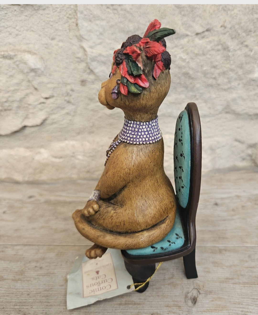 Vintage Curious Cats "The Model" Figure Ornament Linda Jane Smith Border Fine Arts 15cm