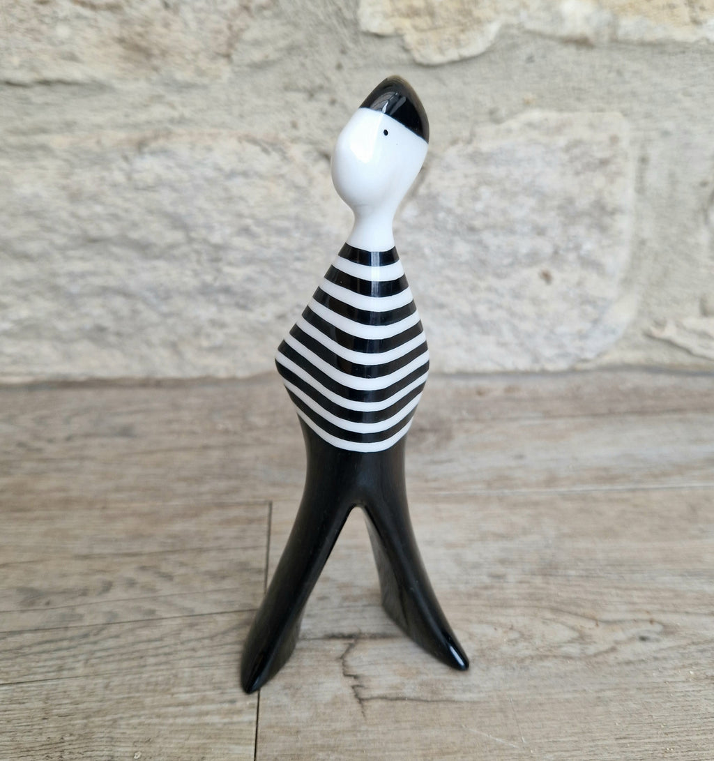 Lubomir Tomaszewski Ćmielów Fine Porcelain 'Felek Marynaz' Black & White Stripe Sailor Figure