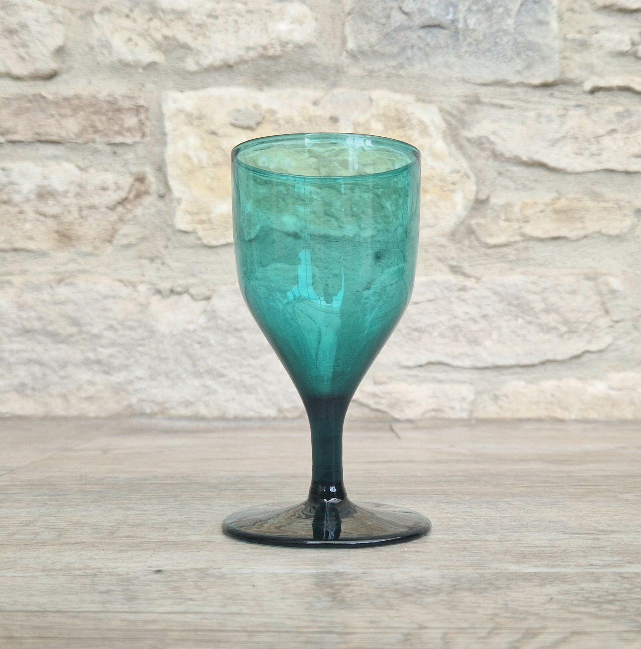Fine Antique Georgian Tulip Bowl Green Wine Glass Snap Pontil c.1830