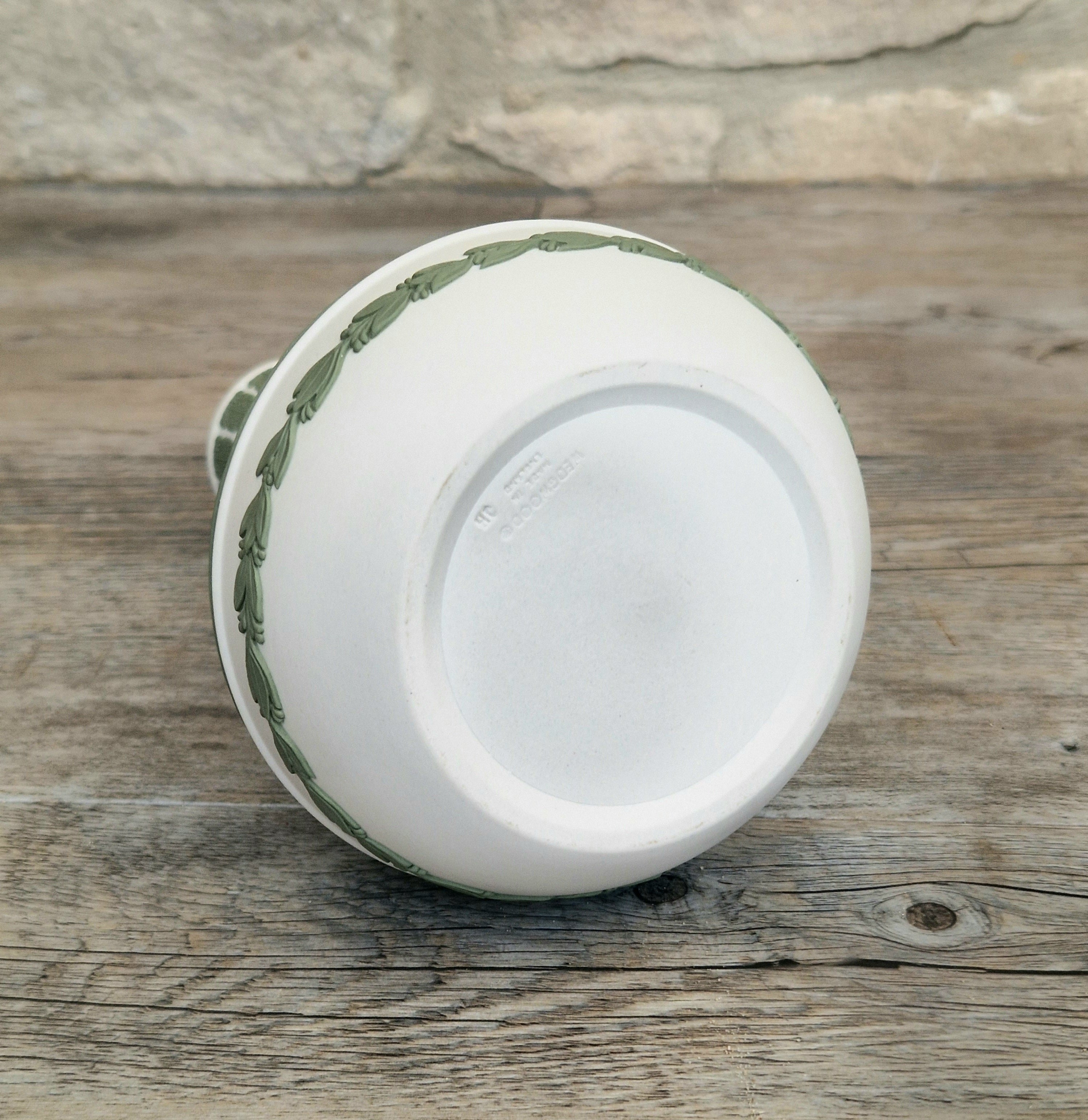 Vintage Wedgwood Jasperware Sage on White Parnassus Vase