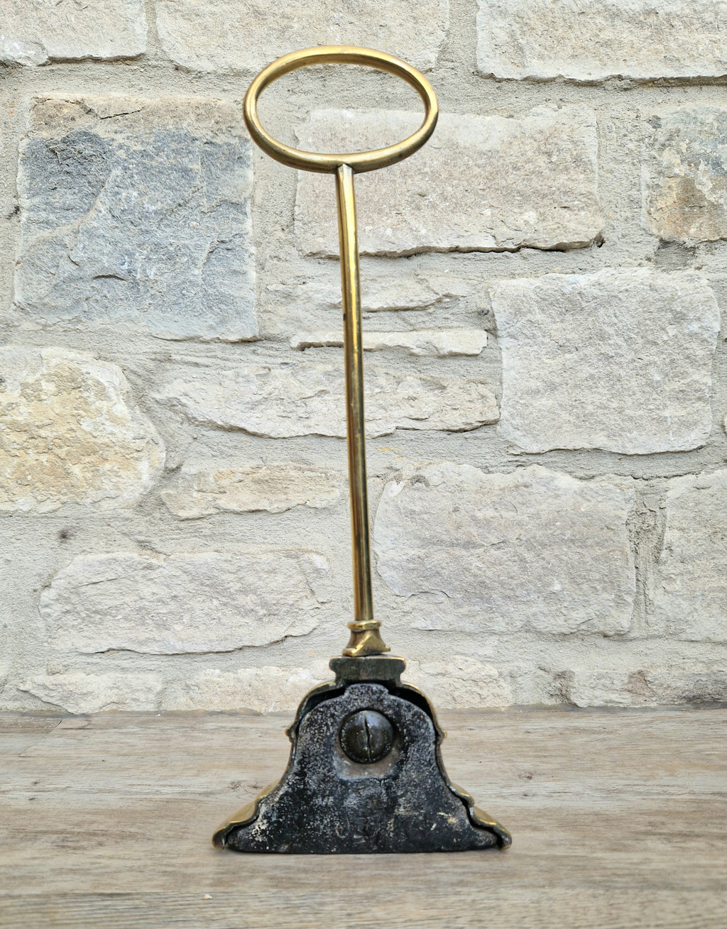 Antique English 19th Century Stepped Half-Bell Cast Brass Door Porter Door Stop